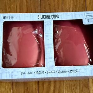 Silicone Cups Set of 2 - Red - Unbranded